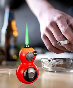 Black Myth Gourd Torch Lighter Windproof Metal Refillable Butane Lighter with Adjustable Flame