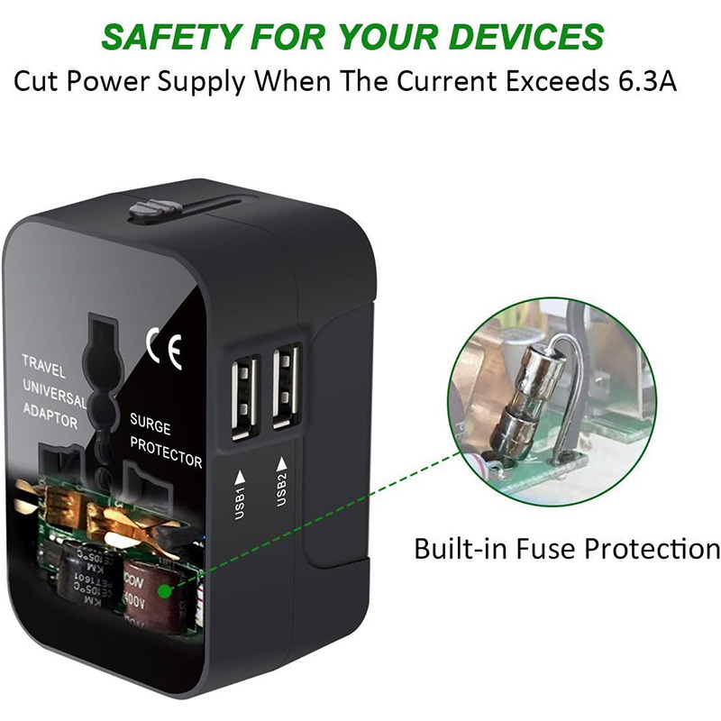 Worldwide Universal Travel Adapter – All-in-One International Power Plug with Dual USB Charging (100–240V) Worldwide Universal Travel Adapter – All-in-One International Power Plug with Dual USB Charging (100–240V)