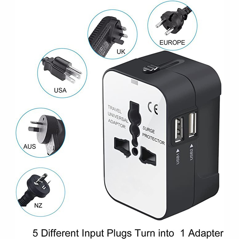 Worldwide Universal Travel Adapter – All-in-One International Power Plug with Dual USB Charging (100–240V) Worldwide Universal Travel Adapter – All-in-One International Power Plug with Dual USB Charging (100–240V)