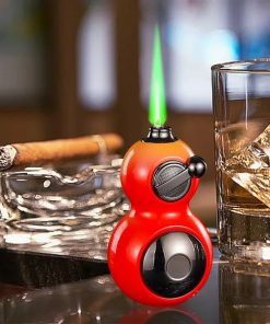 Black Myth Gourd Torch Lighter Windproof Metal Refillable Butane Lighter with Adjustable Flame