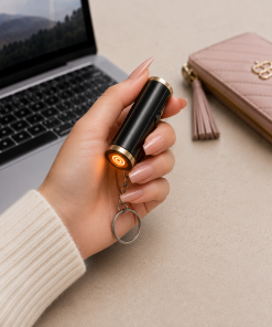 Flameless Electric Lighter Blow-Activated Smart Sensor Mini Keychain Igniter Coil Type-C Rechargeable Lighter Eletric Rechargable lighter -TurboTech Co