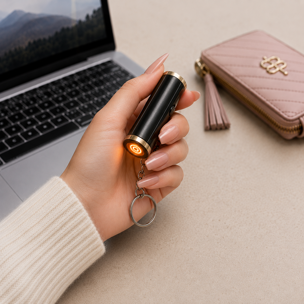 Flameless Electric Lighter Blow-Activated Smart Sensor Mini Keychain Igniter Coil Type-C Rechargeable Lighter Eletric Rechargable lighter -TurboTech Co